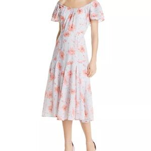 Rebecca Taylor La Vie Off-Shoulder Flutter Sleeve Sundress Size S
